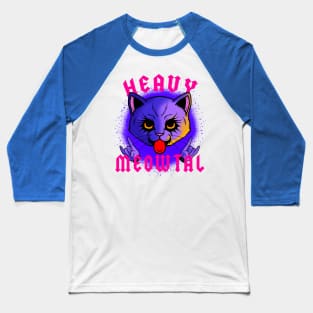 Heavy Meowtal Cat Baseball T-Shirt